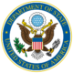The official seal of the U.S. Department of State featuring a bald eagle with a shield, holding an olive branch and arrows, surrounded by a blue border with the text DEPARTMENT OF STATE and UNITED STATES OF AMERICA in gold.